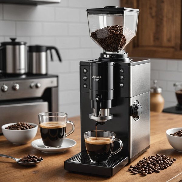 Quels sont les avantages d'un moulin à café avec double bac de grains pour deux types de café?